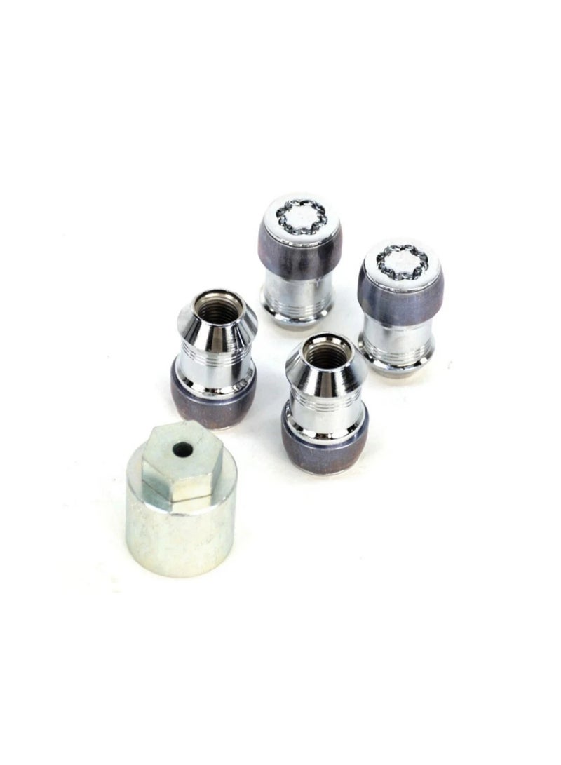 جيب موبار - طقم أقفال (لوك) عجل كروم عدد 4 مع المفتاح للصواميل - Image 2